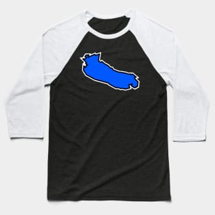 Gabriola Island in a Fresh Indigo Blue Colour - Simple Silhouette - Gabriola Island Baseball T-Shirt